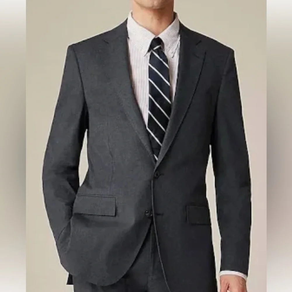 NWT J. Crew Ludlow Charcoal Italian Cotton Blazer